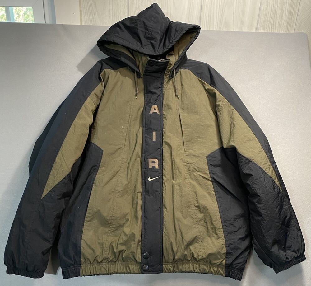 Vintage Nike Air Coat X-large Black & Green Big Back Check